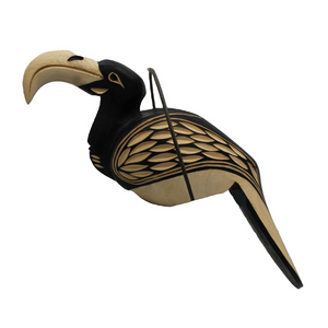 Handcarved Black & Brown Hornbill African Curio