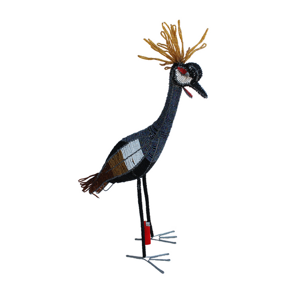 Beaded Crowned Crane African Curio