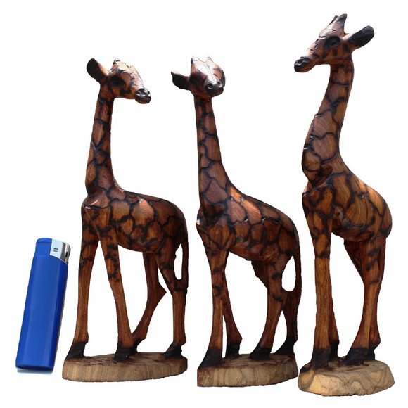 Handcarved Wooden Giraffe African Curio