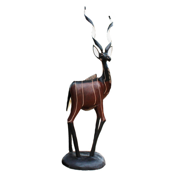 Handcarved Extra Large Kudu Wooden African Curio