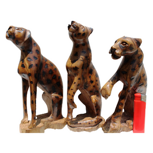 Handcarved Wooden Leopard African Curio