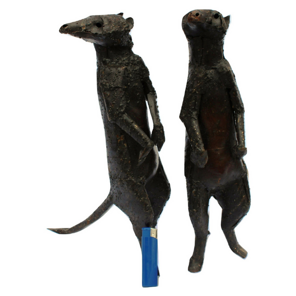 Metal Meerkats African Curio Set