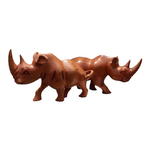 Handcarved Wooden Rhino African Curio