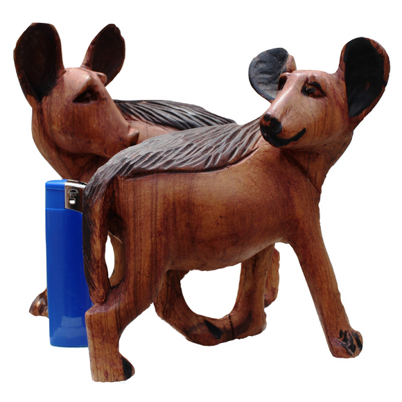 Handcarved Wooden Wild Dog African Curio